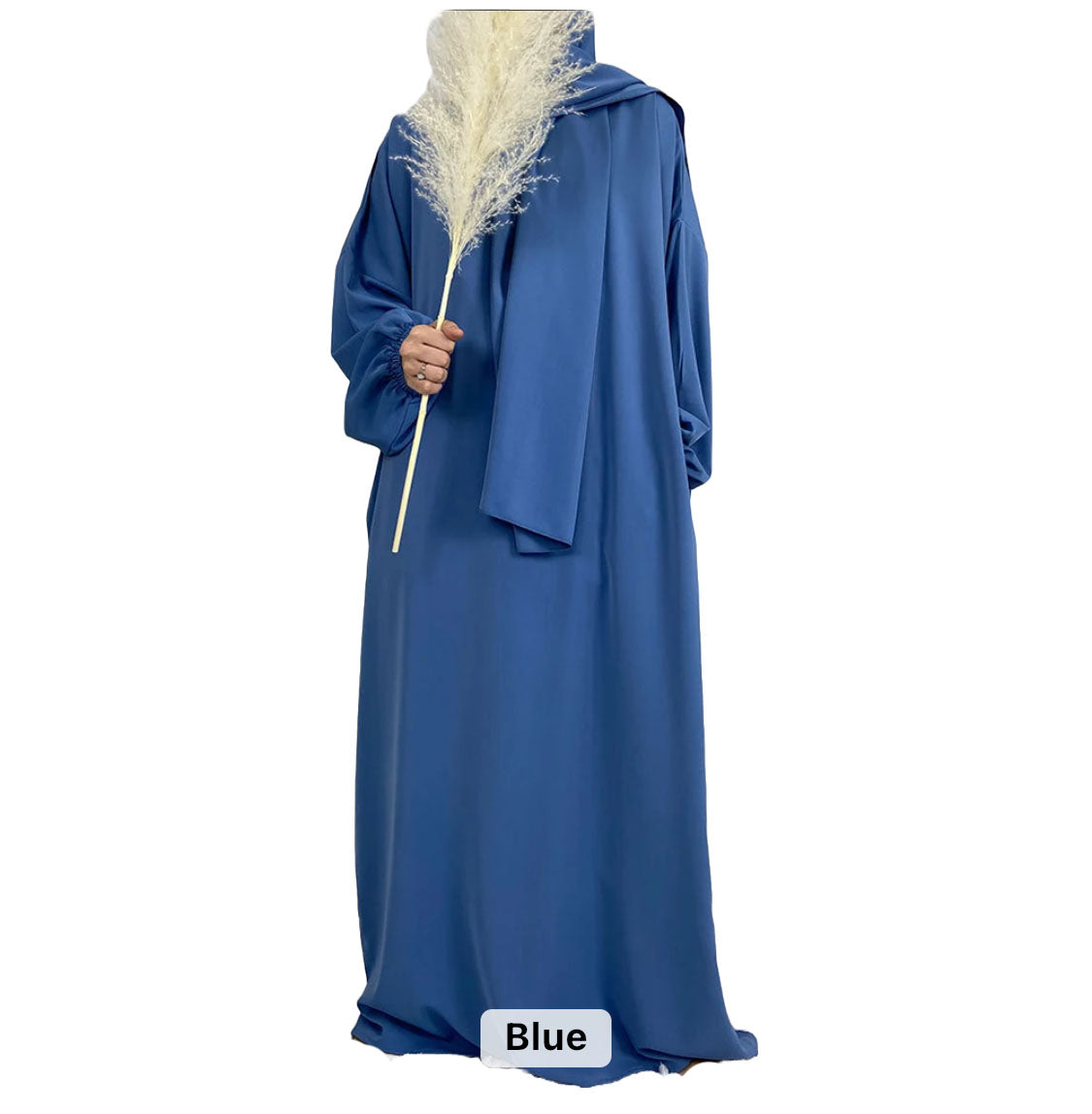 Blue- Prayer Abaya with Attached Hijab