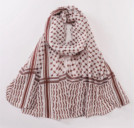 Brown Soft modal Keffiyeh hijab