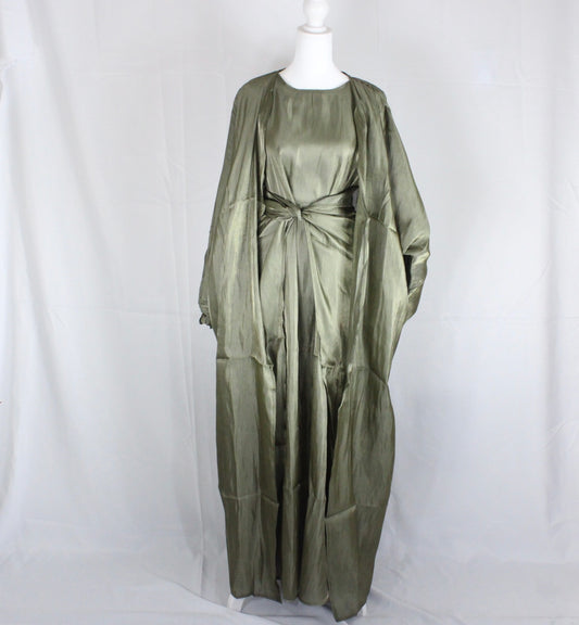 Lul 3 piece abaya set : Army Green