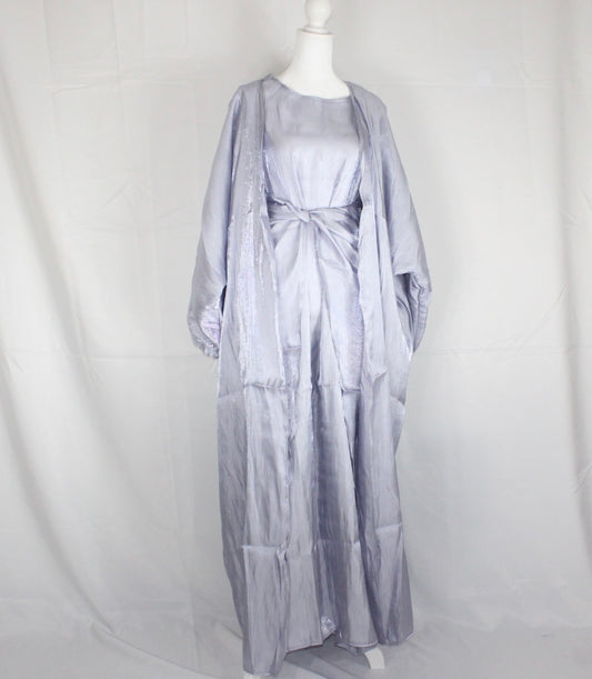 Lul 3 piece abaya set : Purple Gray